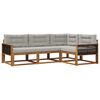 vidaXL Outdoor-Sofagarnitur 4 stk. Natur und Hellgrau