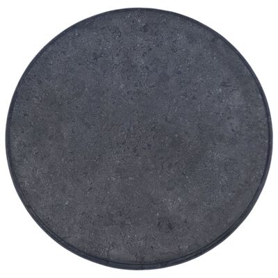 vidaXL Tischplatte Schwarz Ø60x2,5 cm Marmor
