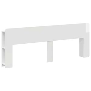 vidaXL Kopfteil Schrank mit Speicher Hochglanz Wei&szlig; Holzwerkstoff