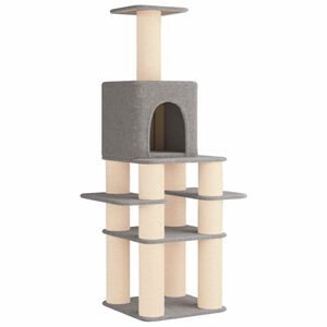 vidaXL Katzennbaum mit Sisal-Kratzs&auml;ulen Hellgrau 180 cm
