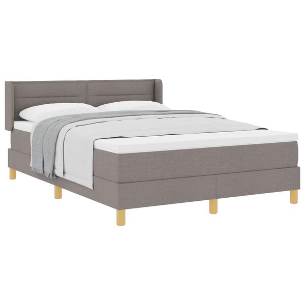 vidaXL Boxspringbett mit Matratze Taupe 200 x 140 cm Polyester