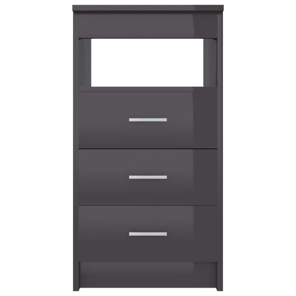 vidaXL Sideboard Schubladen Hochglanz-Grau 40&times;50&times;76cm Holzwerkstoff