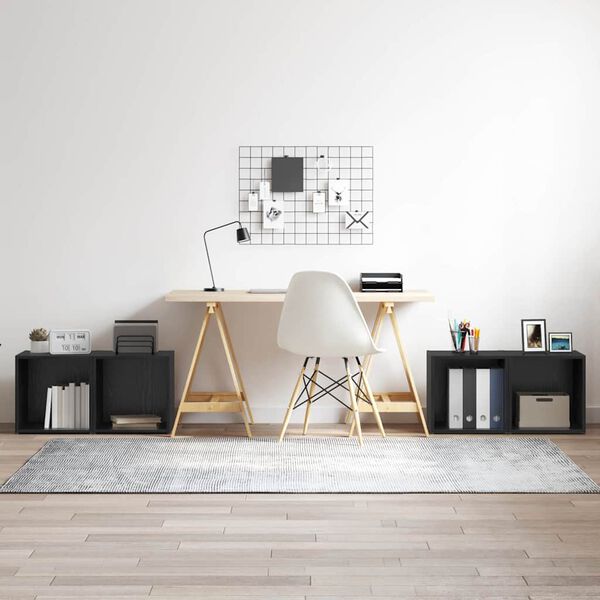 vidaXL TV-Schrankset 4 pcs Schwarz 37 x 35 x 37,5 cm Holzwerkstoff