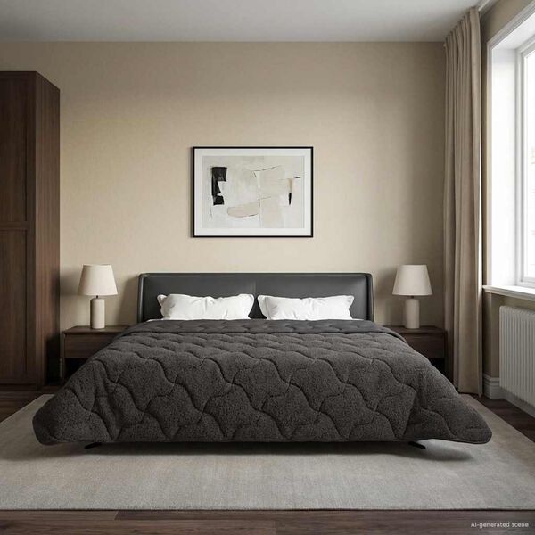 vidaXL Winterbettdecke Gepolstert Anthrazit 200 x 240 cm