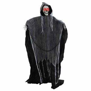 vidaXL Halloween-Sensenmann zum Aufh&auml;ngen SPOOKA Schwarz 112 x 164 cm
