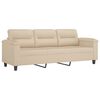 vidaXL 3-Sitzer-Sofa mit Hocker Creme 180 cm Mikrofasergewebe