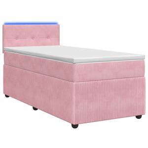 vidaXL Boxspringbett mit Matratze mit Kopfteil Rosa 80 x 200 cm Samt
