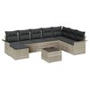 vidaXL Gartensofa-set 9 stk. Grau Poly Rattan