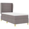 vidaXL Boxspringbett mit Matratze mit Kopfteil Taupe 200 x 80 cm Stoff