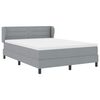 vidaXL Boxspringbett mit Matratze Hellgrau 140 x 200 cm Stoff