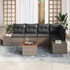 vidaXL Gartensofa-set mit Kissen 6 pcs Grau Poly-Rattan