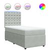 vidaXL Boxspringbett mit Matratze Hellgrau 80x200 cm Samt