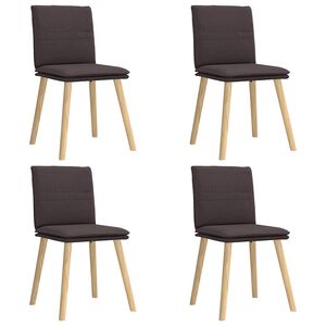 vidaXL Esszimmerst&uuml;hle 4 Stk. Dunkelbraun Stoff