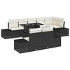 vidaXL Gartensofa-set 9 stk. Schwarz und Creme Poly-Rattan