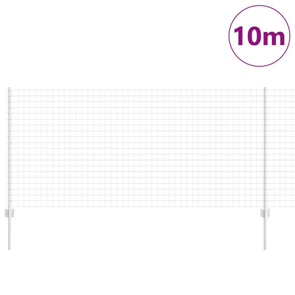 vidaXL Zaun mit Pfosten Silber 1 x 10 m Stahl