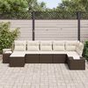 vidaXL Gartensofa-set mit Kissen 7 pcs Braun Poly-Rattan