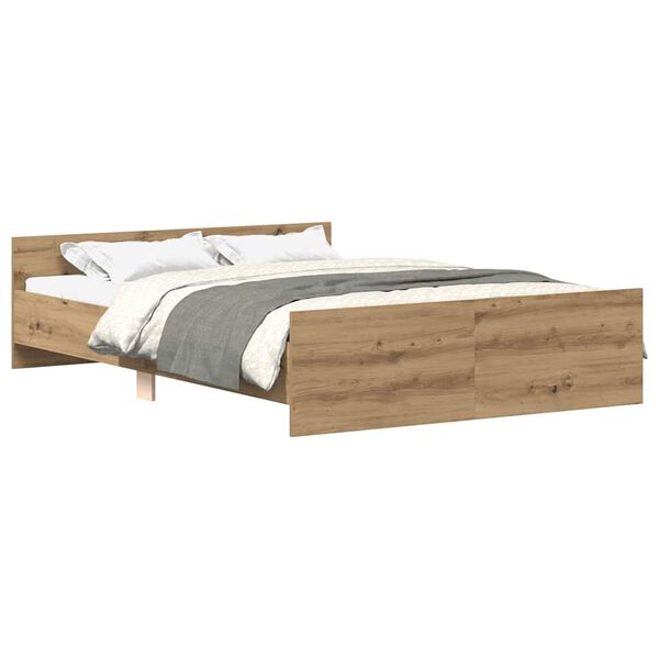 vidaXL Bettgestell ohne Matratze Artisan-Eiche 120x190cm Holzwerkstoff