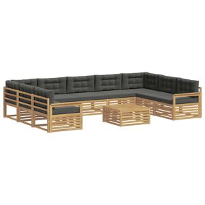 vidaXL Outdoor-Sofagarnitur 10 stk. Wei&szlig; und Anthrazit