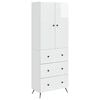 vidaXL Schrankset 2 pcs Hochglanz Wei&szlig; 66 x 34,5 x 90 cm Holzwerkstoff