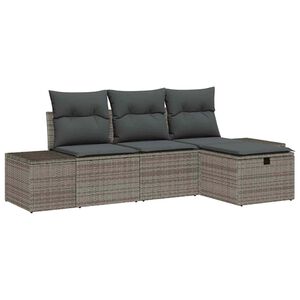 vidaXL Sofa Set mit Kissen 4 pcs Poly-Rattan