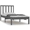 vidaXL Massivholzbett Grau Kiefer 100x200 cm