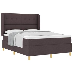 vidaXL Boxspringbett mit Matratze Dunkelgrau 90x190 cm Dunkelbraun