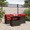 vidaXL 5-teiliges Gartensofa-Set mit Kissen, braun, Polyrattan