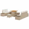 vidaXL Gartensofa-set 8 stk. 7-Sitzanzahl Beige Poly Rattan