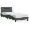 vidaXL Bettgestell mit LED ohne Matratze "Hvar" Dunkelgrau 90x190 cm Stoff