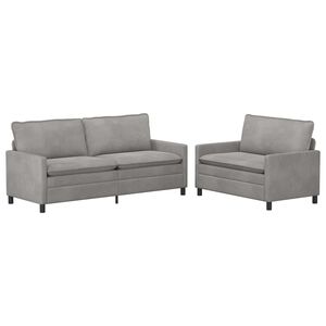vidaXL Sofa Set 2 stk. Hellgrau Samt