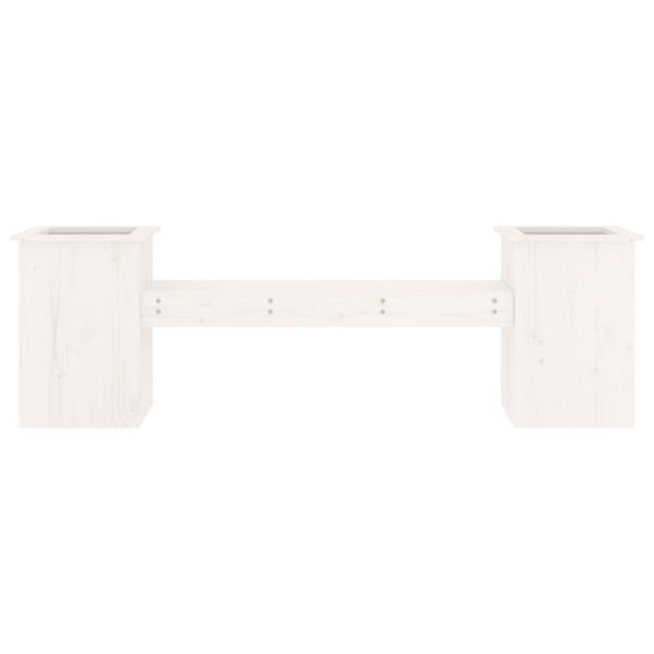 vidaXL Gartenbank mit Pflanzkübeln Weiß 184,5x39,5x56,5 cm Kiefernholz