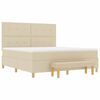 vidaXL Boxspringbett mit Matratze Creme 180 x 200 cm Stoff