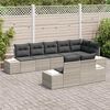 vidaXL Gartensofa-set mit Kissen 8 pcs Hellgrau Poly-Rattan