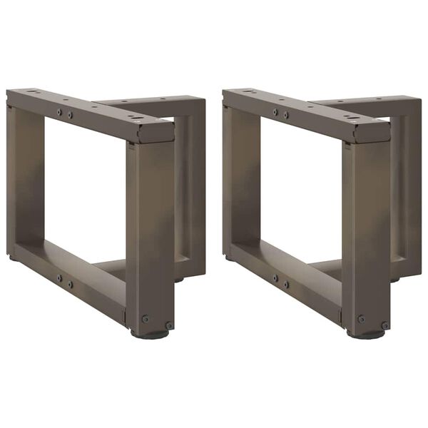 vidaXL Couchtischbeine T-Form 2 Stk. Naturstahl 50x25x(30-31) cm Stahl