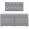 vidaXL Boxspringbett mit Matratze Hellgrau 140x190 cm Stoff