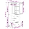 vidaXL Highboard mit Schubladen 2 pcs Altholz Holzwerkstoff