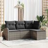vidaXL Gartensofa-set Grau Poly-Rattan