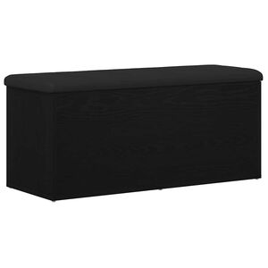 vidaXL Sitzbank mit Stauraum Schwarz Eichen-Optik 102 x 42 x 45 cm