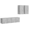 vidaXL 4-tlg. TV-Schrank-Set Betongrau Holzwerkstoff
