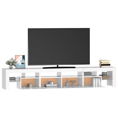 vidaXL TV-Schrank mit LED-Leuchten Hochglanz-Weiß 230x36,5x40 cm