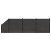 vidaXL Zaunelement 4 pcs WPC und Aluminium Schwarz