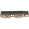 vidaXL Outdoor-Sofagarnitur mit Kissen 8 pcs Natur und Anthrazit