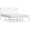vidaXL Bettgestell mit Kopfteil Metall Wei&szlig; 140x190 cm