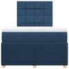 vidaXL Boxspringbett mit Matratze Blau 120x190 cm Stoff