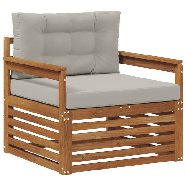 vidaXL Outdoor-Sofagarnitur Massives Akazienholz und Polyester Natur