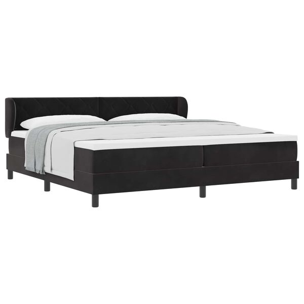 vidaXL Boxspringbett mit Matratze Schwarz 200 x 200 cm Samt