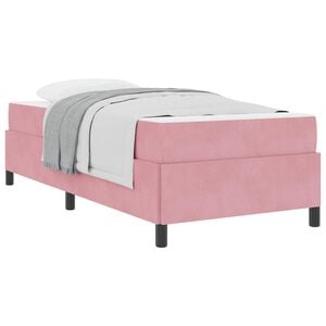 vidaXL Bettrahmen mit Matratze Rosa 90 x 190 cm Stoff