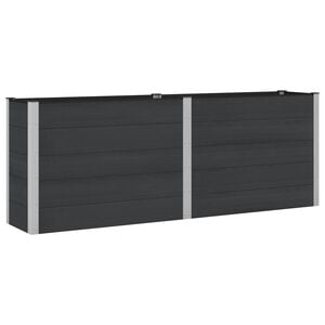 vidaXL Hochbeet Schwarz 250 x 50 x 91 cm WPC und Aluminium