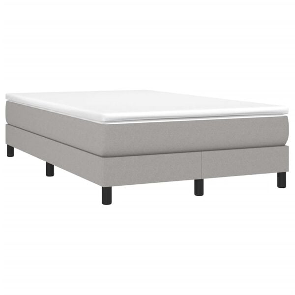 vidaXL Boxspringbett mit Matratze Hellgrau 120x190 cm Stoff