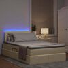 vidaXL Bett mit Stauraum und LED Creme 120 x 200 cm Polyester